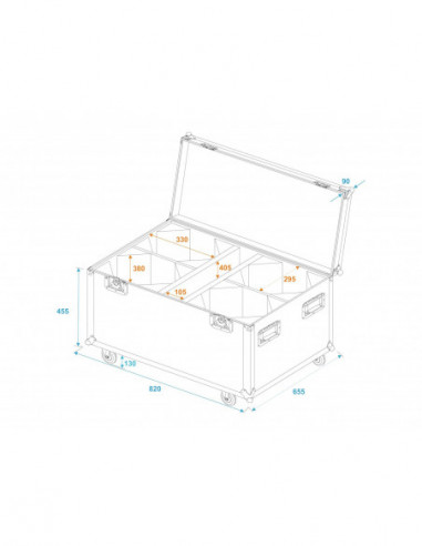 ROADINGER Flightcase 4x LED...