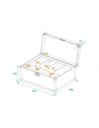 ROADINGER Flightcase 4x AKKU Flat...