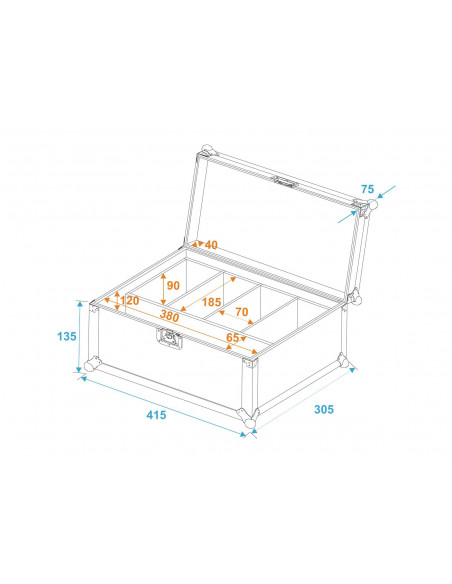 ROADINGER Flightcase 4x AKKU Flat Light Series