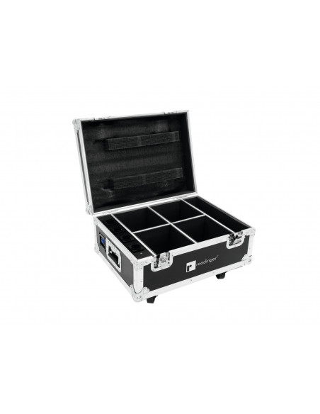 ROADINGER Flightcase 4x AKKU UP-4 QuickDMX with charging function
