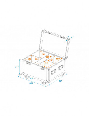 ROADINGER Flightcase 4x LED IP PAR...