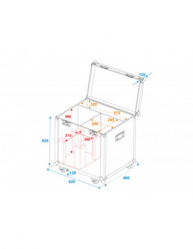 ROADINGER Flightcase 2x LED PFE-250