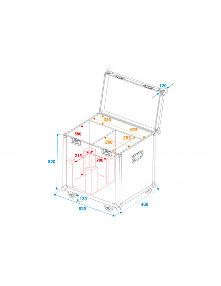 ROADINGER Flightcase 2x LED PFE-250
