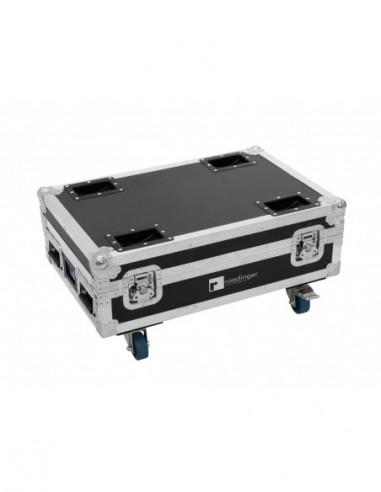 ROADINGER Flightcase 4x AKKU BAR-6 Glow QCL Flex QuickDMX with charging function