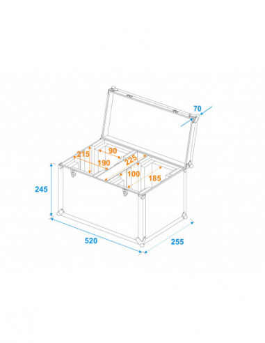 ROADINGER Flightcase 2x LED TMH-17