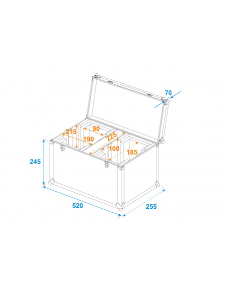 ROADINGER Flightcase 2x LED TMH-17