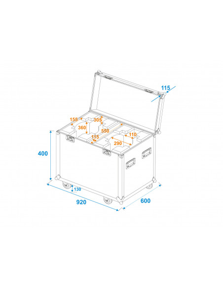 ROADINGER Flightcase 2x LED TMH-X19 Moving head