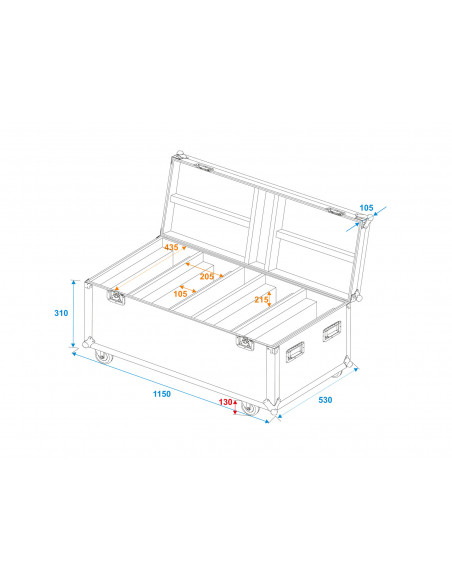ROADINGER Flightcase 4x LED TMH-X Bar 5