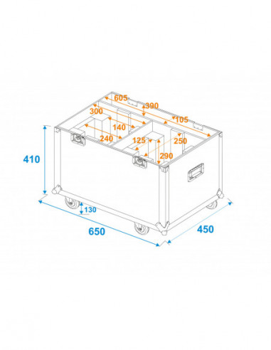 ROADINGER Flightcase 2x LED TMH-75