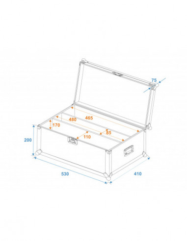 ROADINGER Flightcase 2x LED CBB-4