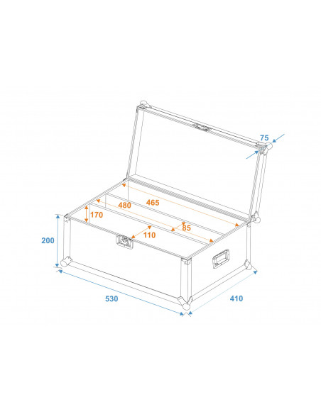 ROADINGER Flightcase 2x LED CBB-4