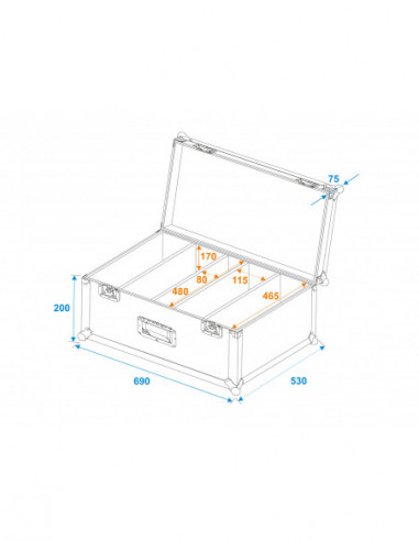 ROADINGER Flightcase 4x LED CBB-4