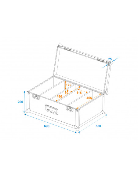 ROADINGER Flightcase 4x LED CBB-4