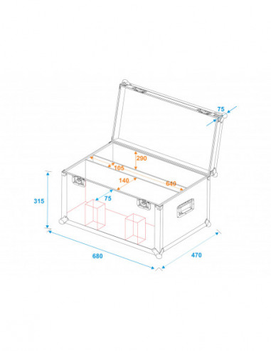 ROADINGER Flightcase 2x LED PLL-480