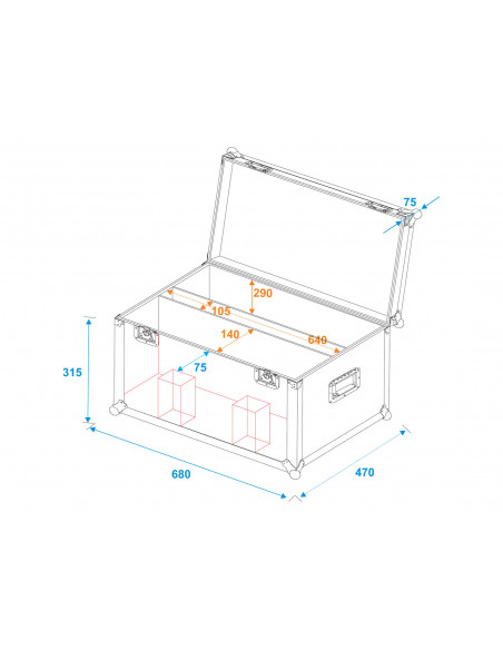 ROADINGER Flightcase 2x LED PLL-480