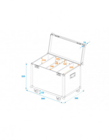 ROADINGER Flightcase 4x Multiflood Pro