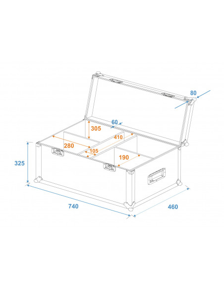 ROADINGER Flightcase 4x LED IP Tourlight 120