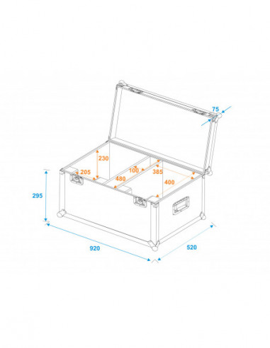 ROADINGER Flightcase 2x LED THA-150F...