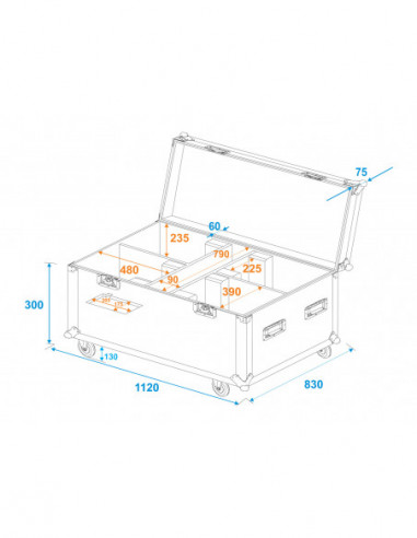 ROADINGER Flightcase 4x LED THA-150F...