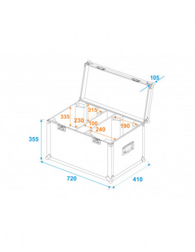 ROADINGER Flightcase 2x LED TMH-X4