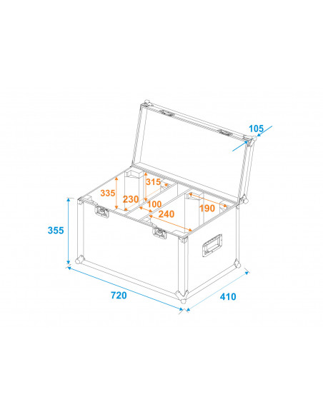 ROADINGER Flightcase 2x LED TMH-X4