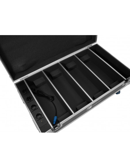ROADINGER Flightcase 4x AKKU BAR-6 QCL with charging function