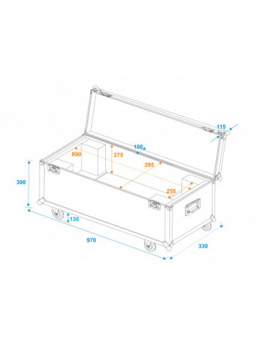 ROADINGER Flightcase 1x LED SL-350...