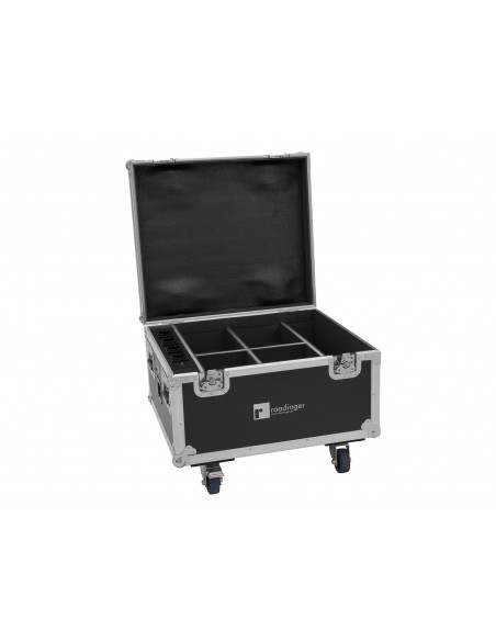 ROADINGER Flightcase 4x AKKU IP PAR 7 QCL WDMX with charging function