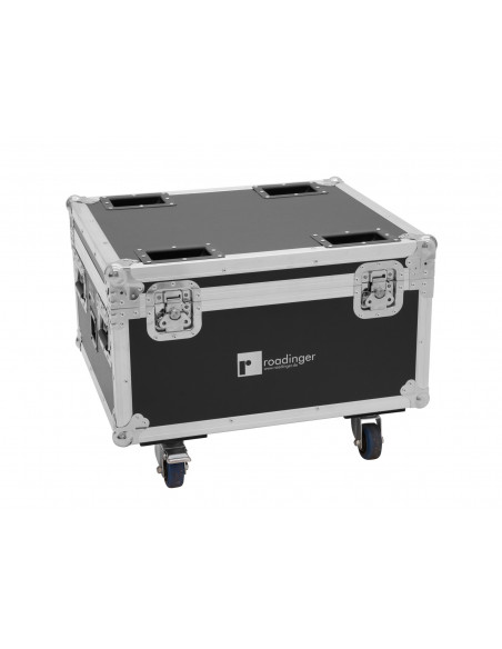 ROADINGER Flightcase 4x AKKU IP PAR 7 QCL WDMX with charging function