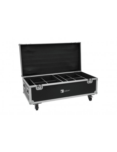 ROADINGER Flightcase 8x AKKU IP PAR 7 QCL WDMX with charging function