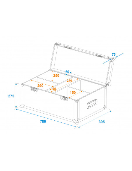 ROADINGER Flightcase 4 x LED CBB-2 COB Bar