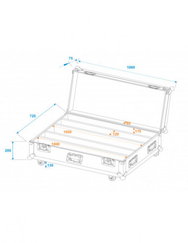 ROADINGER Flightcase 4x LED IP T-PIX...