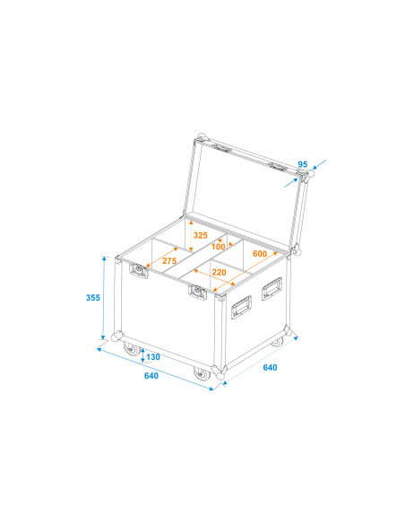 ROADINGER Flightcase 4x LED Theatre COB 100 series with wheels