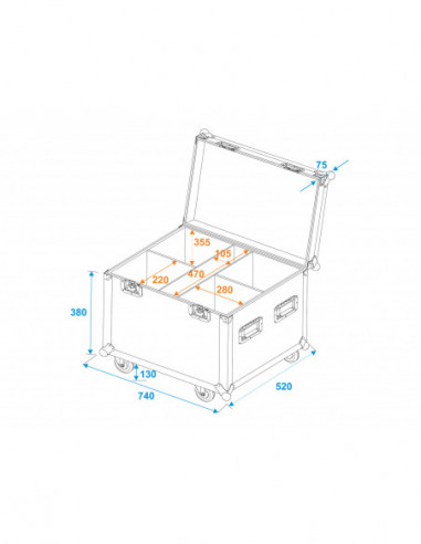 ROADINGER Flightcase 4x LED Theatre...