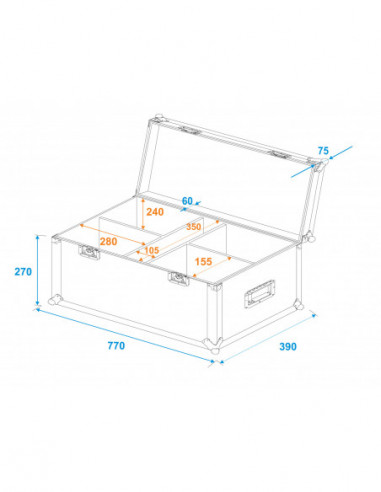 ROADINGER Flightcase 4x LED...