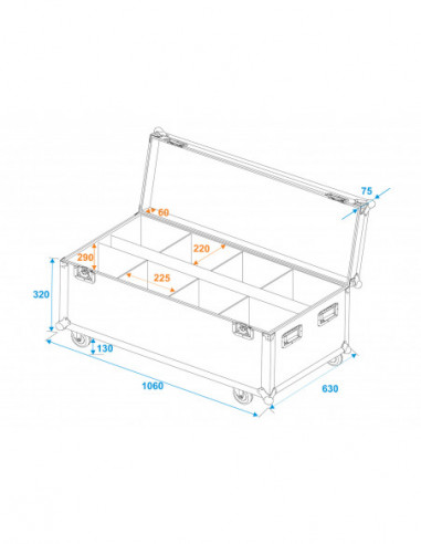 ROADINGER Flightcase 8x LED IP PAR...