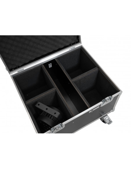 ROADINGER Flightcase 4x LED IP PAR 7x8W QCL/7x9W SCL with wheels