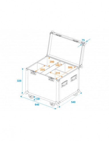 ROADINGER Flightcase 4x LED IP PAR...