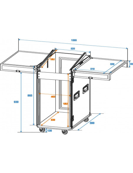 ROADINGER Special Combo Case TA-1, 18U with wheels