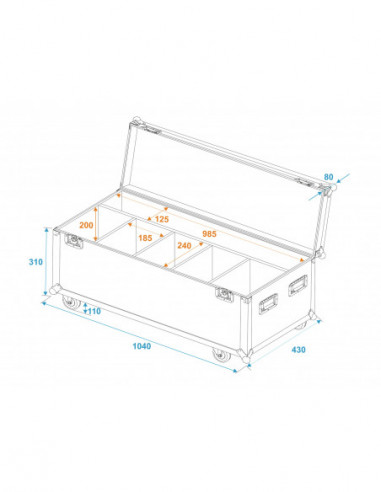 ROADINGER Flightcase 4x LED Umbrella ROADINGER Flightcase 4x LED Umbrella