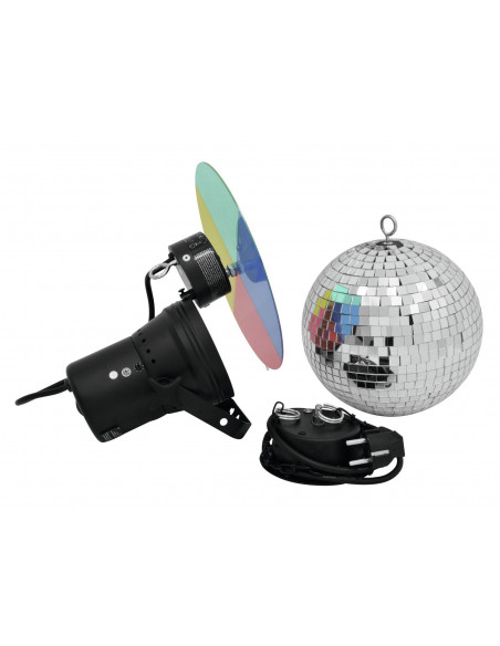 EUROLITE Mirror Ball Set 20cm with Pinspot