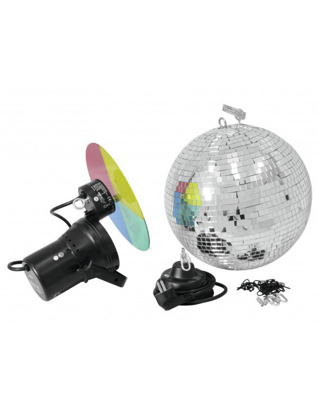 EUROLITE Mirror Ball Set 30cm with Pinspot