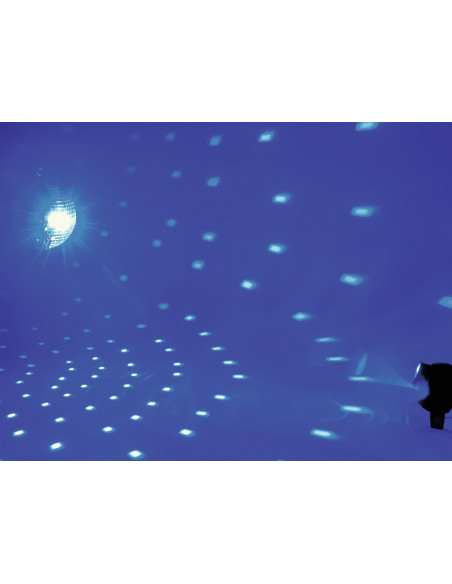 EUROLITE Mirror Ball Set 30cm with LED RGB Spot RC