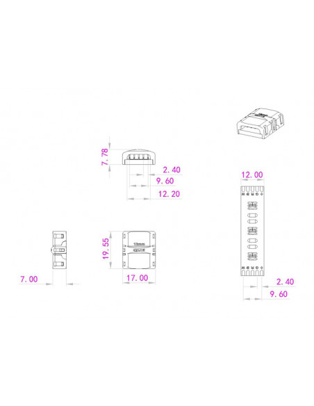 EUROLITE LED Strip Connector 5Pin 12mm