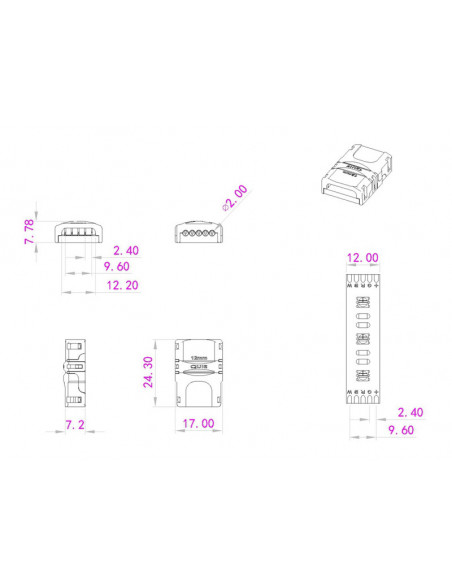 EUROLITE LED Strip flexible Connector 5Pin 12mm