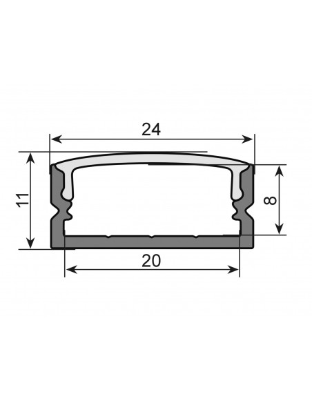 EUROLITE U-profile 20mm for LED Strip black 2m