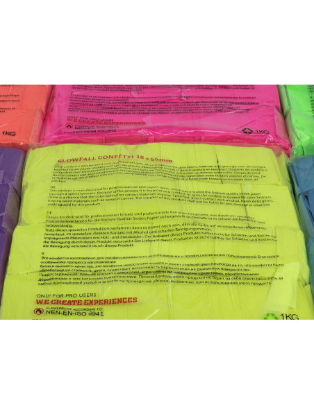 TCM FX Slowfall Confetti rectangular 55x18mm, neon-yellow, uv active, 1kg