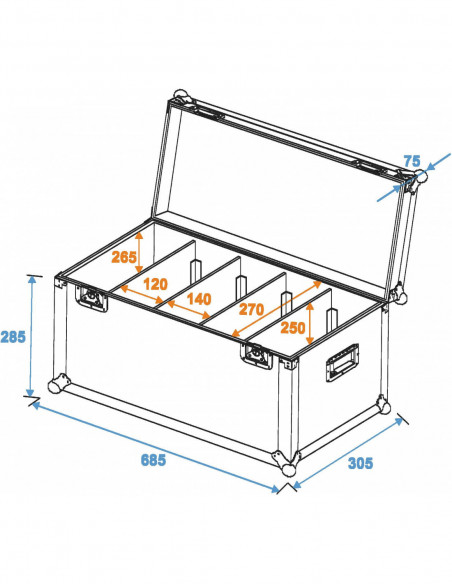 ROADINGER Flightcase 4x PRO Slim Size M