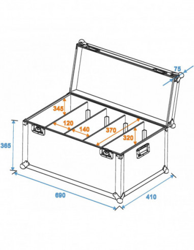 ROADINGER Flightcase 4x PRO Slim Size L