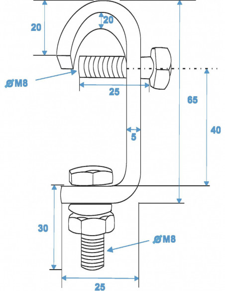 EUROLITE TH-16 Theatre Clamp silver